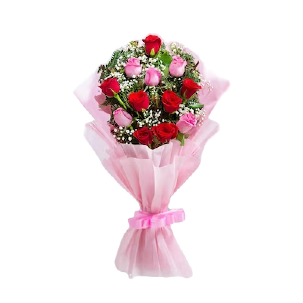 Pink and Red Love Roses Bouquet