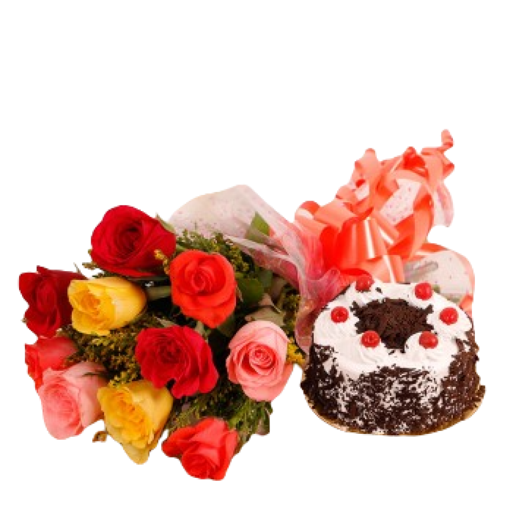 Mix Roses with Black Forest cake