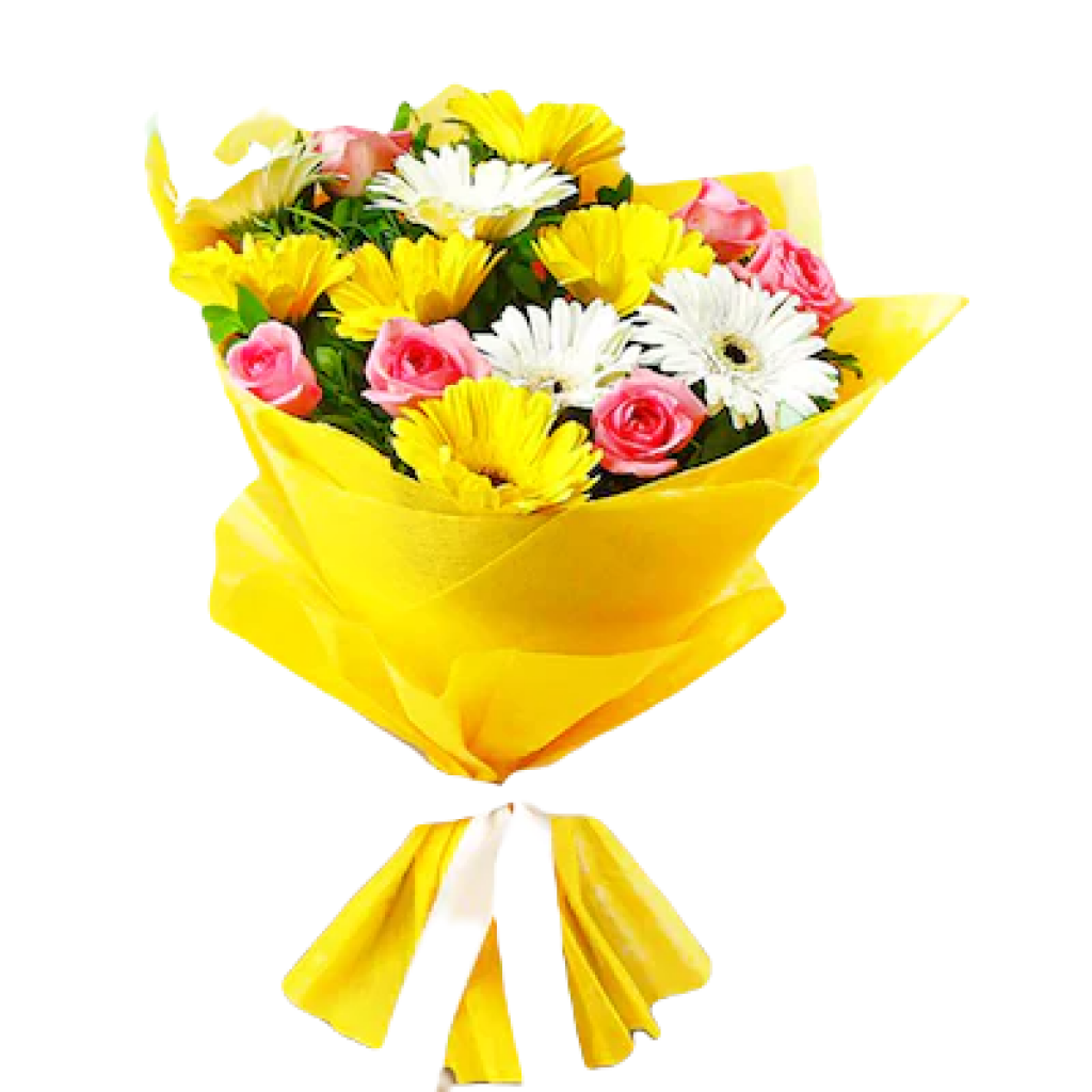 Gerbera and Roses Flower Bouquet